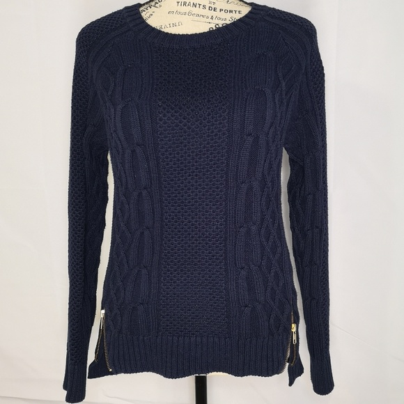 CAbi Sweaters - CAbi 899 Navy Blue Zip Sweater Pullover Medium M